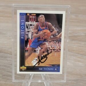 Isiah Thomas Signed 1993 94 Upper Deck Basketball Card Detroit Pistons Guard